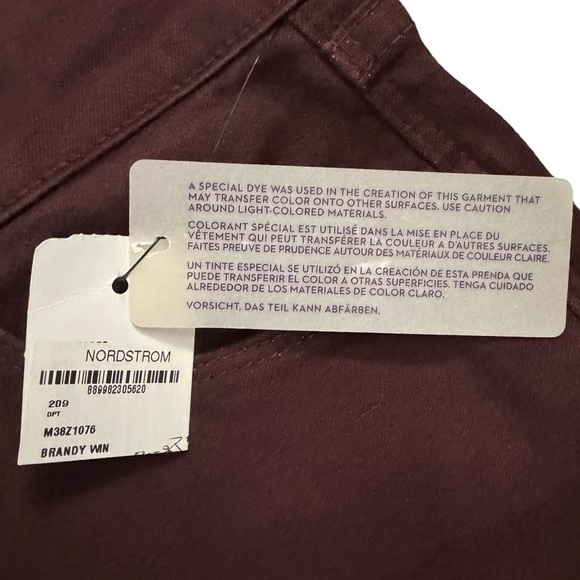 NYDJ Sheri Slim High Rise Straight Leg Stretch Jeans Burgundy Jeans Denim 2 - Picture 4 of 16